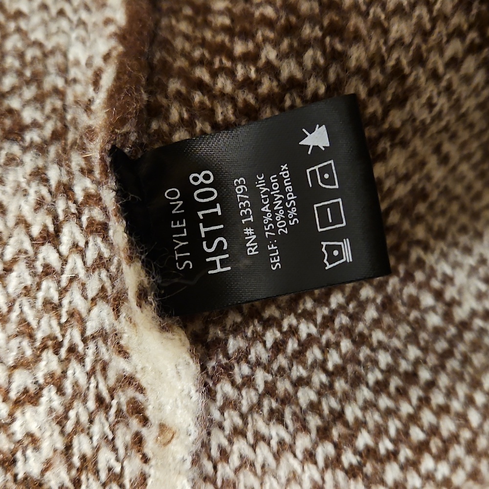POL Oversized Brown and Cream Zebra Sweater Size Medium - Picture 4 of 5